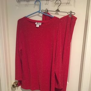 Vintage Red sparkles pant suit